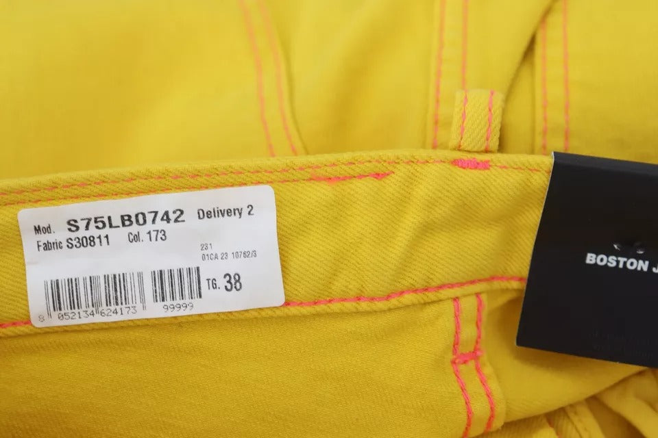 Dsquared² Sarı Yüksek Bel Düz Kot Boston Pantolon Pamuklu
